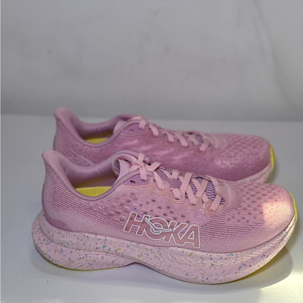 Hoka Mach 6 Vibrant Pink Athletic Sneakers